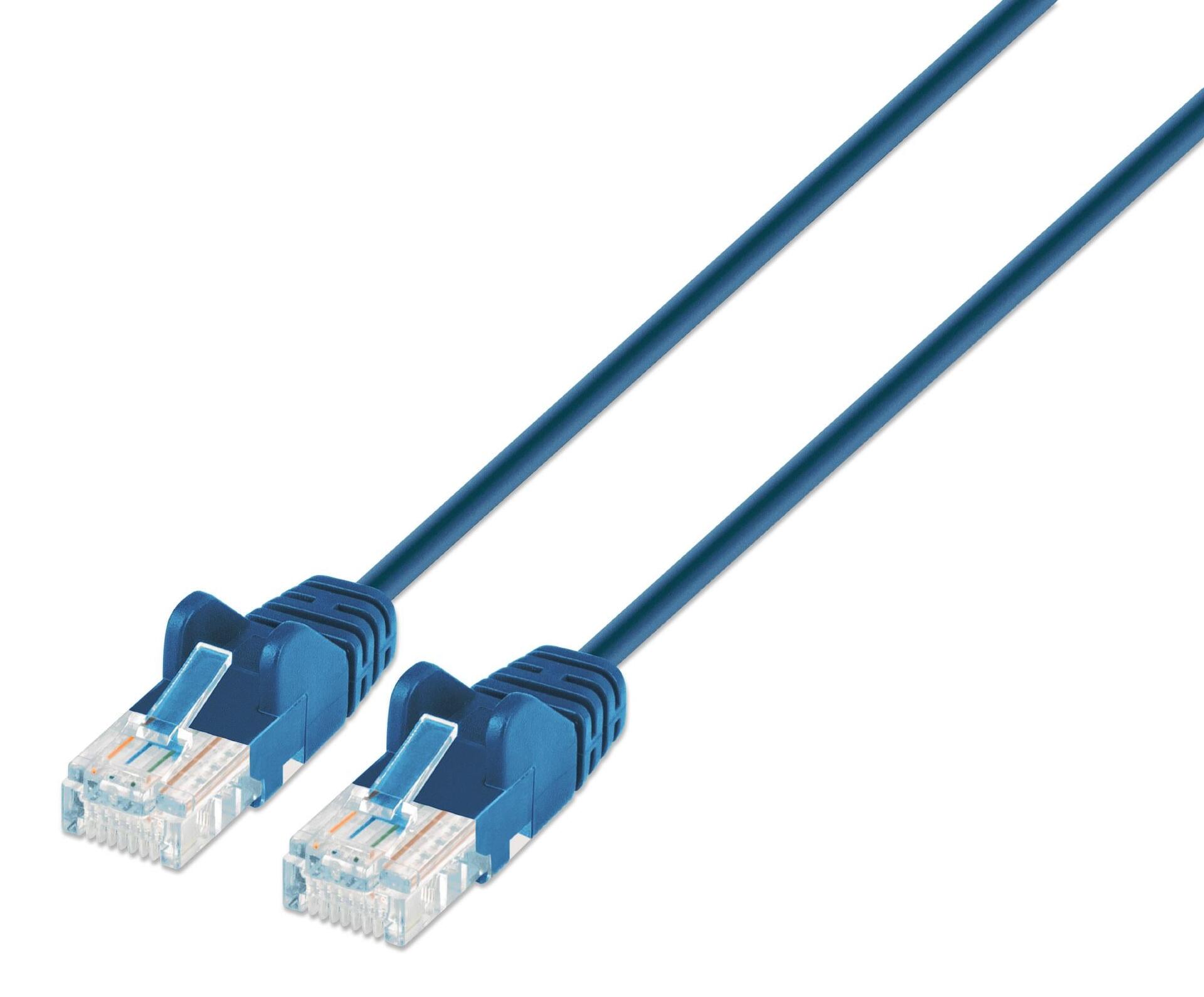Cavo patch di rete Cat6 UTP Slim  0,5 m blu