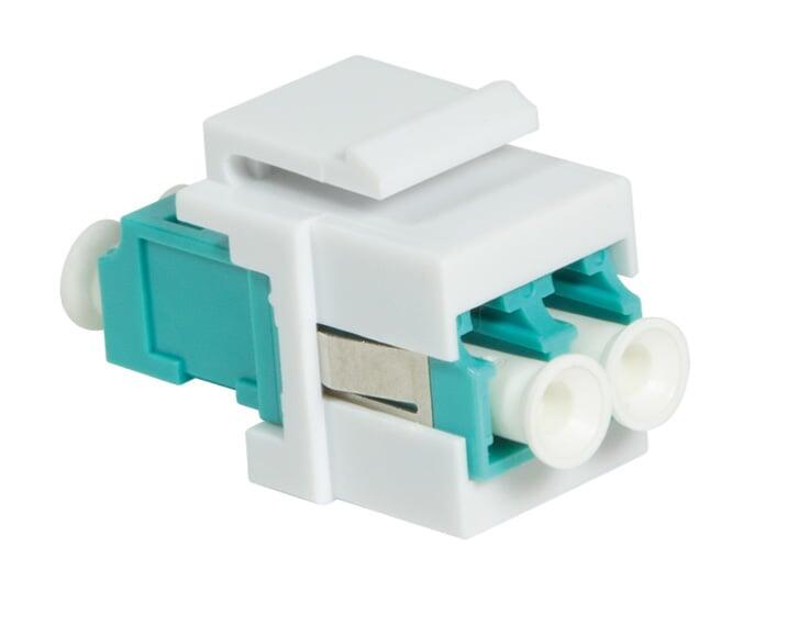 Giunto Fibra LWL LC Duplex Multimodale per Keystone Acqua e Bianco